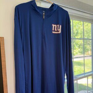 NWT NFL New York Giants Long Sleeve, 1/4 Zip, 100% Polyester Shirt, Size XL